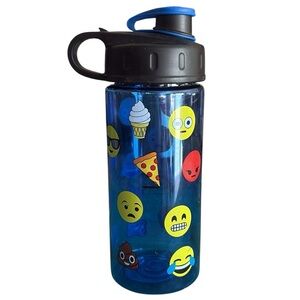 New Cool Gear Blue Emoji Plastic BPA Free 16oz Water Bottle
